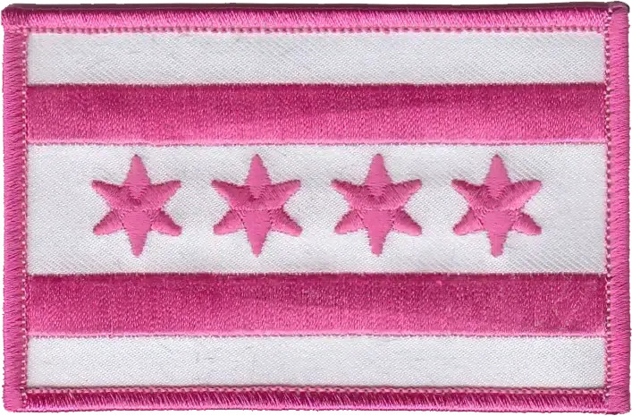 CITY OF CHICAGO FLAG PATCH: Pink Breast Cancer Awareness