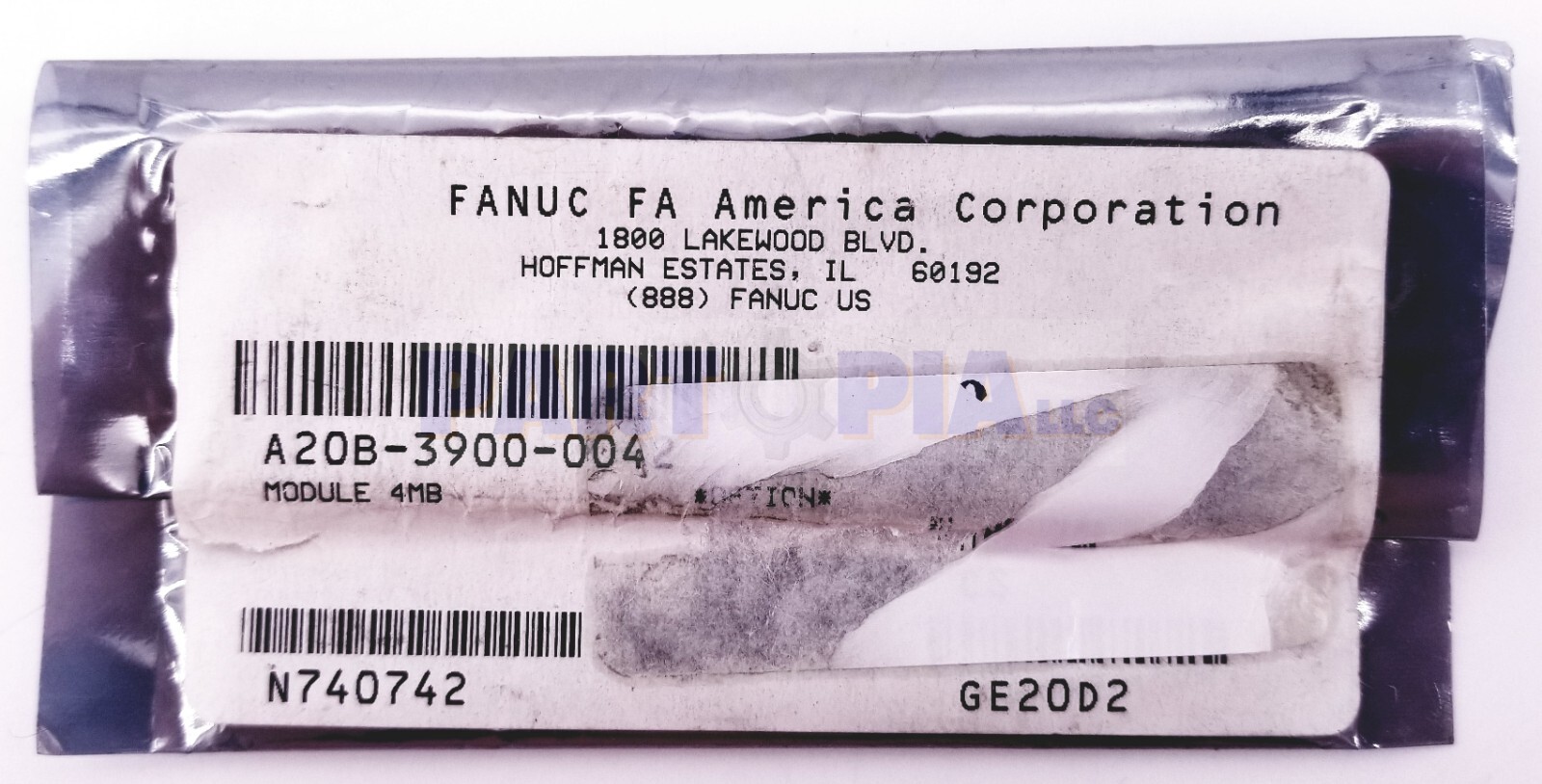 Fanuc A20B-3900-0042, 4MB Memory Module, A20B39000042, NEW Factory Sealed