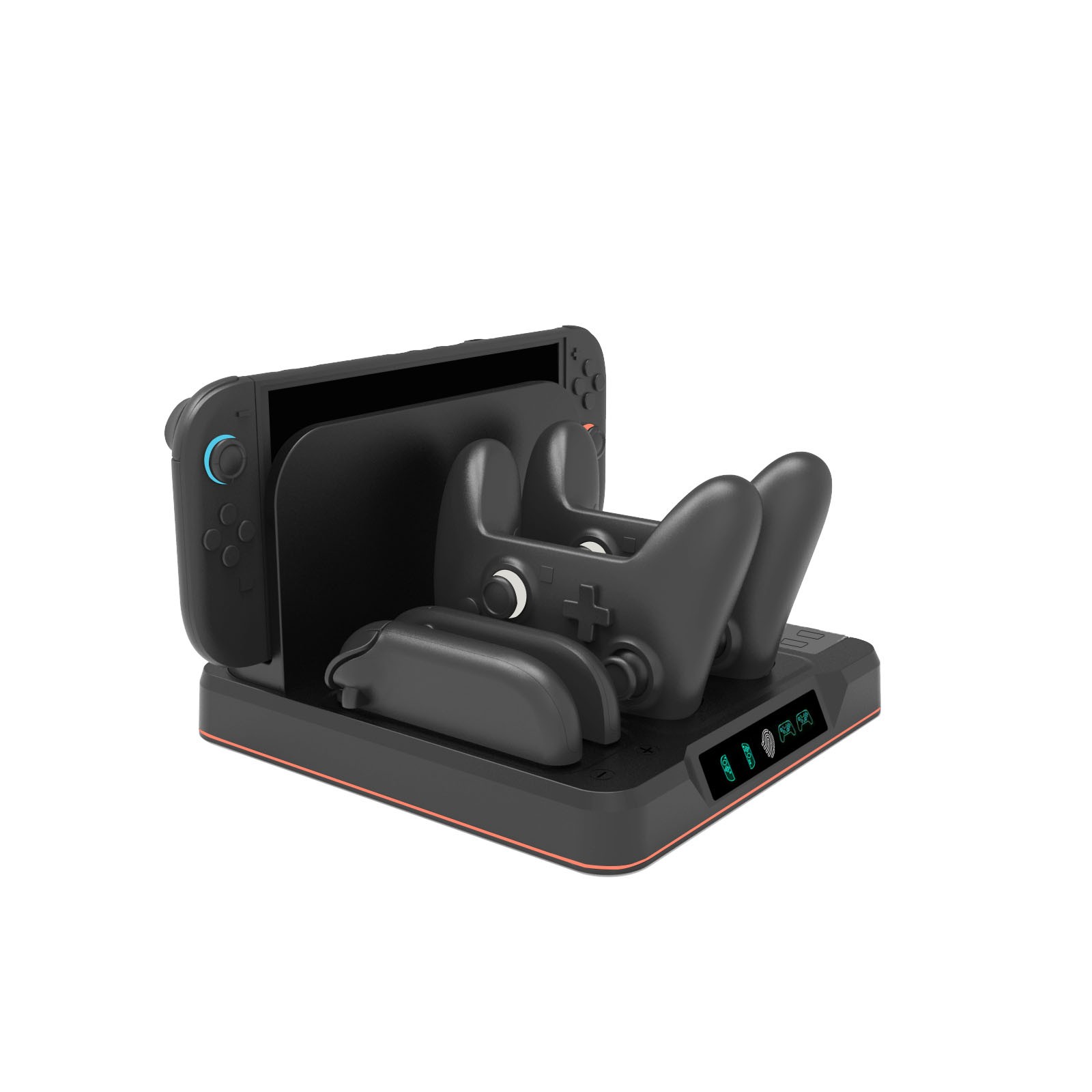 For Switch 2 pro Controller Charging Dock with RGB Lighting Console Base