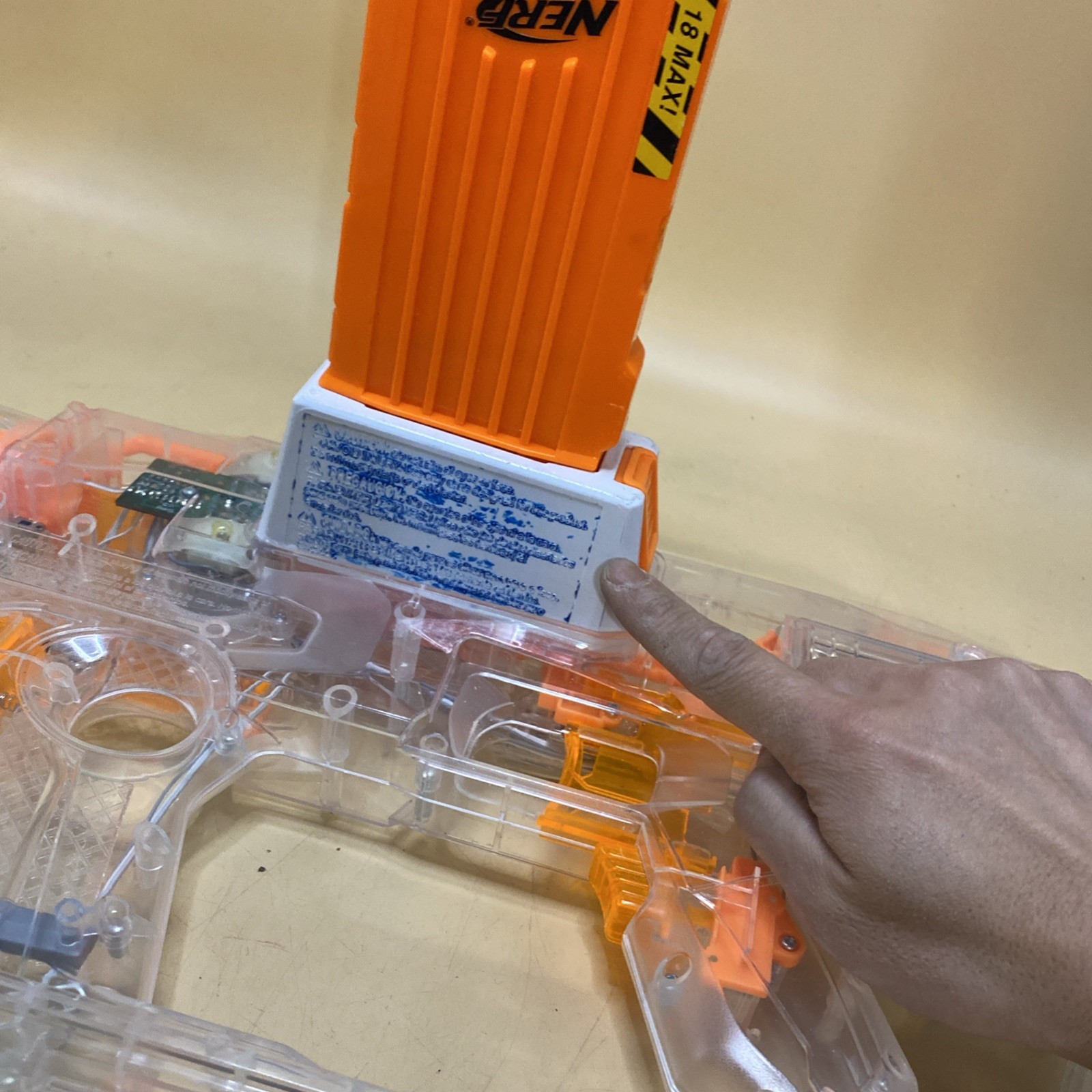 NERF Modulus Ghost Ops Evader Blaster Transparent LIghts Up （ seller FIXed)