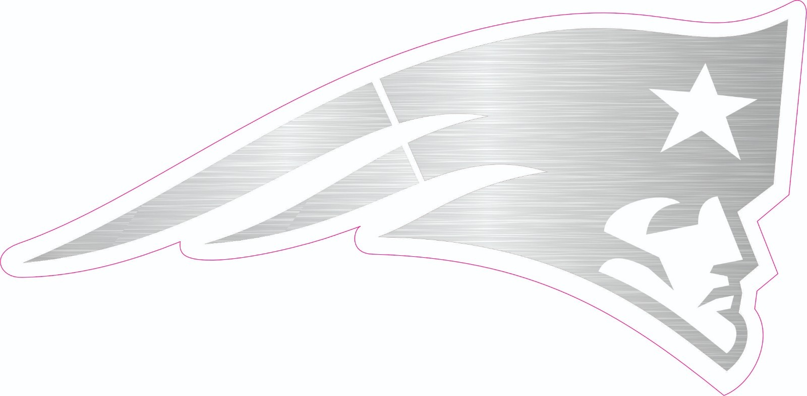Patriot Brushed Chrome Inspired Full Size Football Helmet Decals