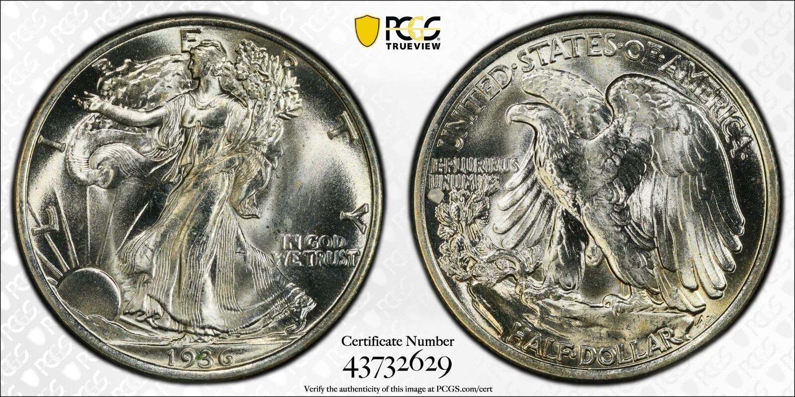 1936 WALKING LIBERTY HALF DOLLAR 50C DDO FS-102 PCGS MS66+ LOW POPULATION (H105)