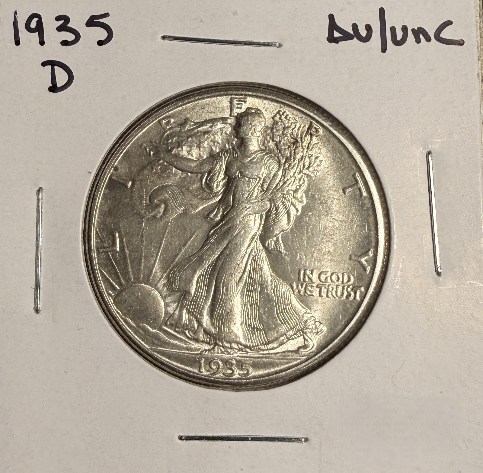 1935-D Walking Liberty Half Dollar, AU++. (19116)