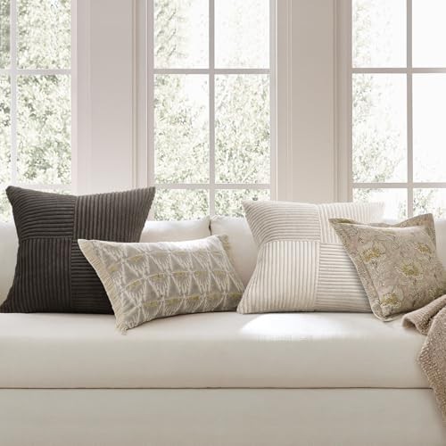 Decorative Neutral Gray Throw Pillow Covers 18" x 18" (Pack of 4) Neutral Grey