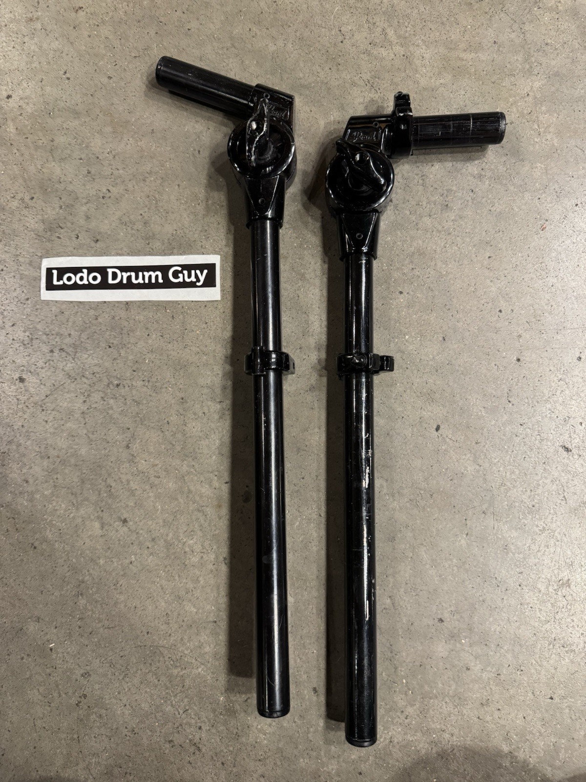 (2) Pearl L-Arm Rack Tom Drum Mount Holder Part 7/8" Post BLACK ROUGH DINGS #KM6