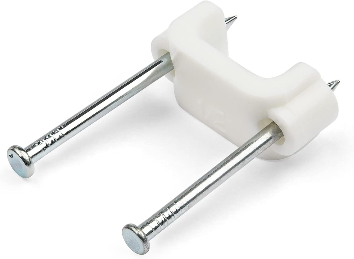 100 Pack Cable Clips with Nails Wall Mount Wire Clamps White