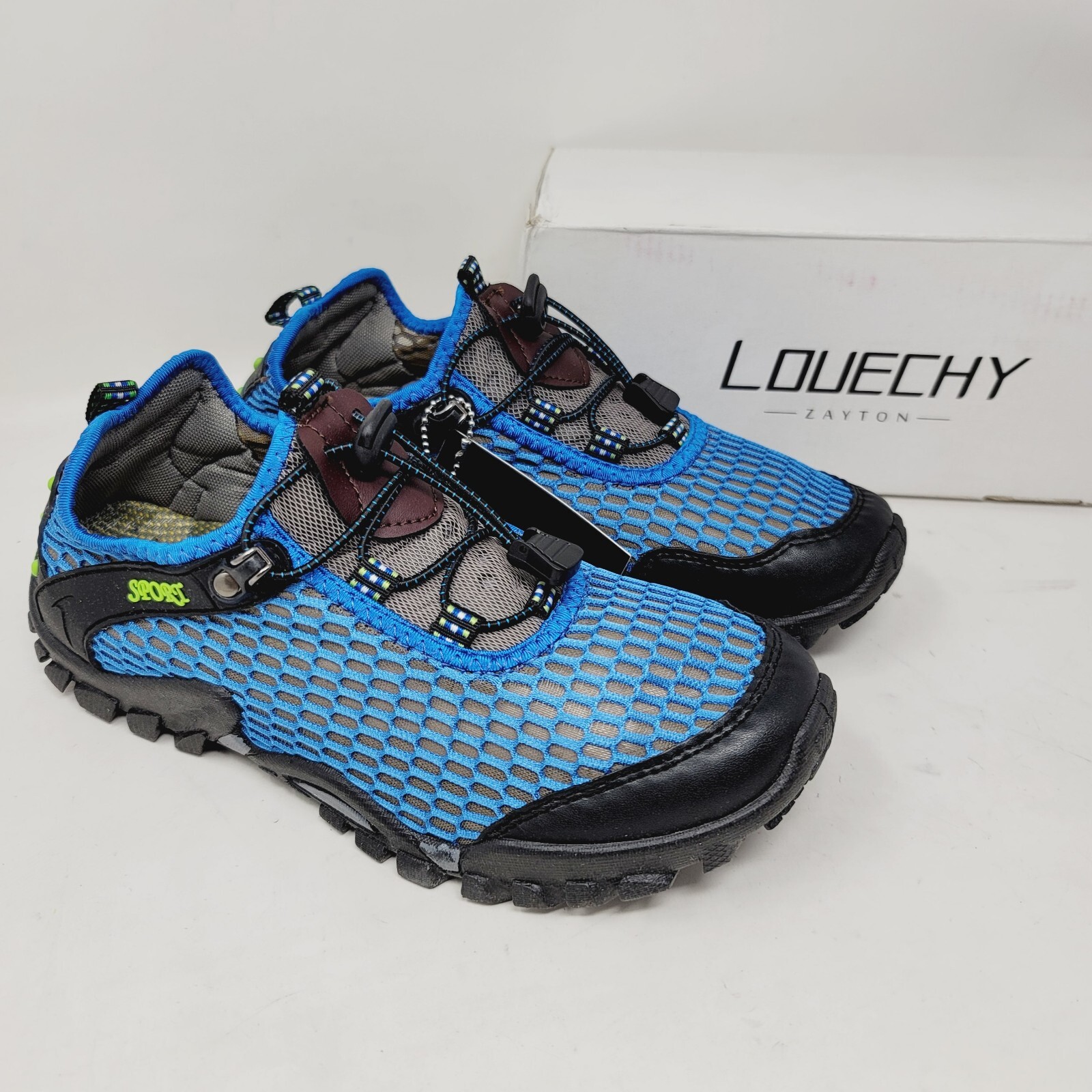 Louechy Ponrea Men's Water Shoes Sz 8 EUR 41 Blue Mesh Outdoor Sneakers