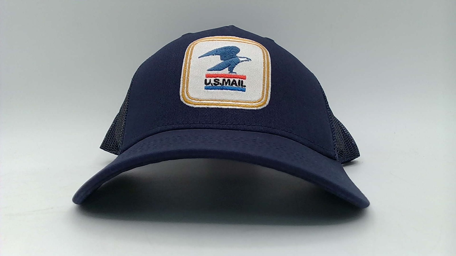 U.S. Mail Trucker Hat, USPS Eagle Embroidered Logo Adjustable One Size, Blue