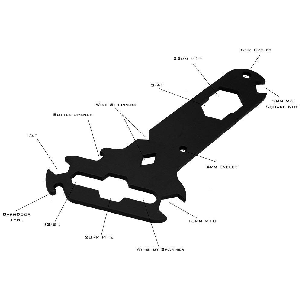Dirty Rigger DTY-MULTITOOL Black Multitool With 14-In-1 Separate