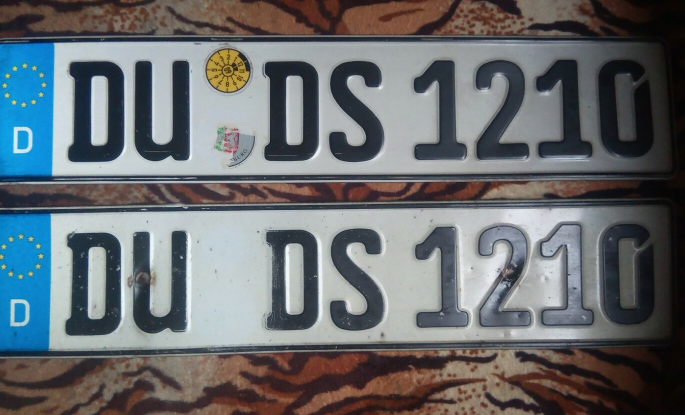 True GERMAN LICENSE PLATE Porsche AUDI BMW MERCEDES VW  e.g. DU for DURANGO CO f
