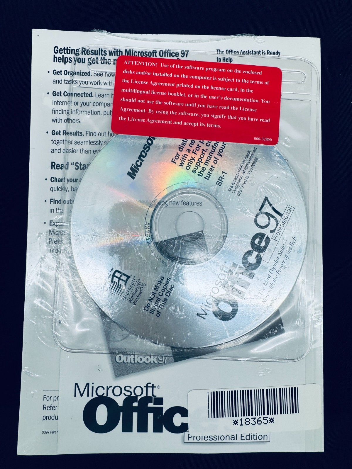 Microsoft Office 97 Pro CD w/ Authenticity Certificate & Manual, Sealed, #09