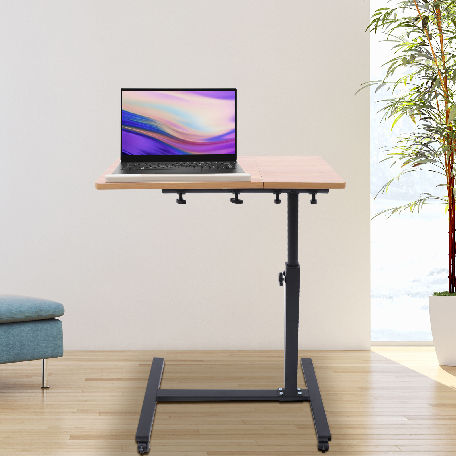 Laptop Desk Angle,Height Adjustable Rolling Cart Over Bed Hospital Table Stands
