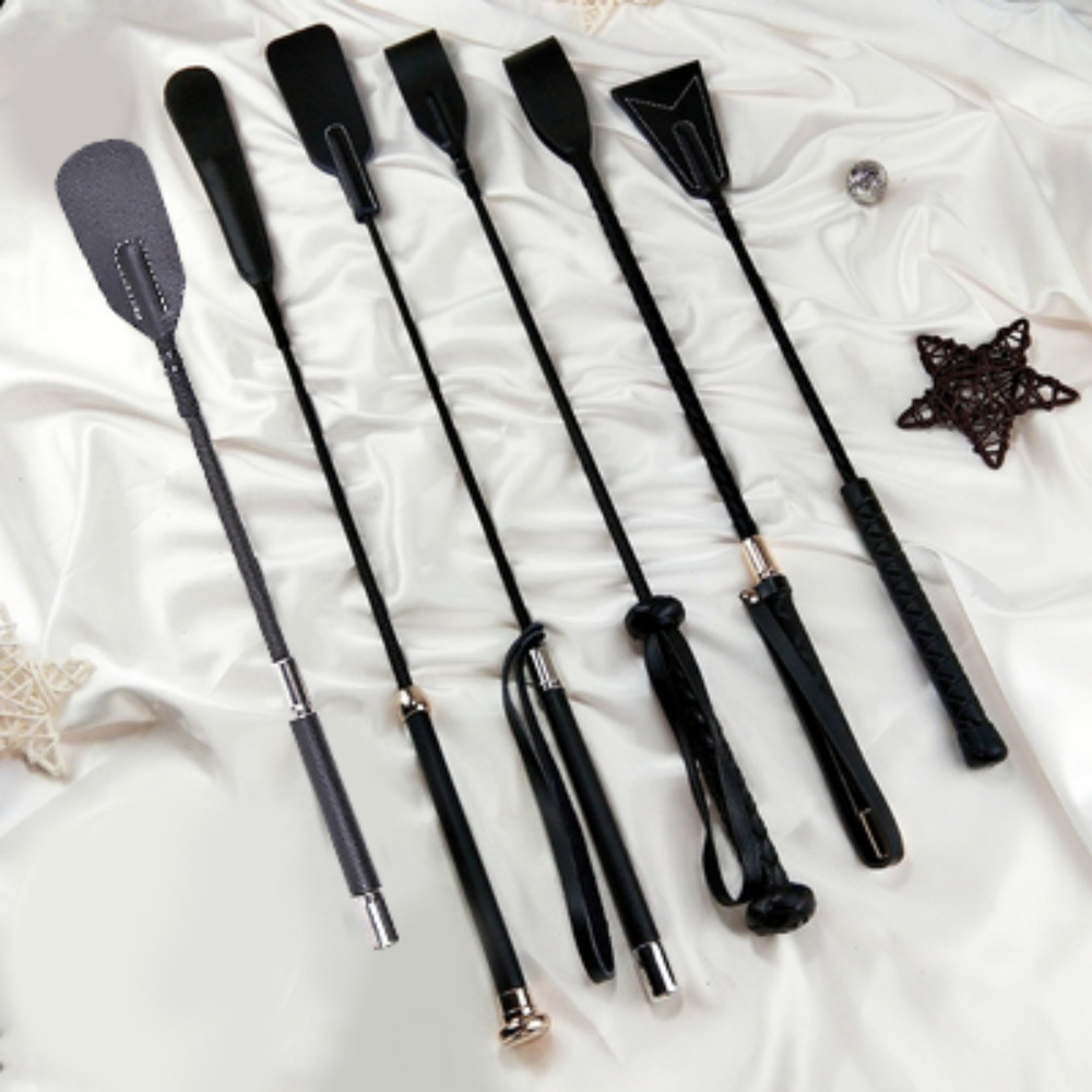 Straight Faux Leather Prop Flogger Whip Spanking Cane Riding Horse Crop Roleplay