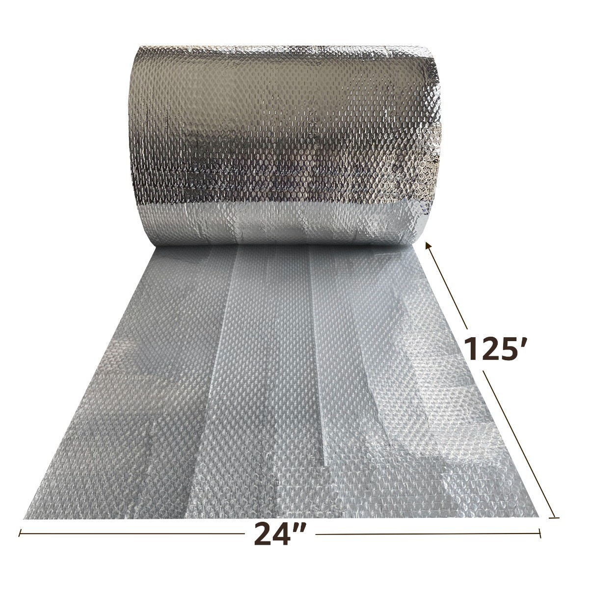 UOFFICE One-Sided Thermo Insulated Bubble Roll, 24" x 125' Wrap