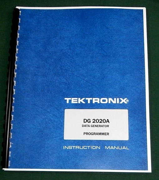 Tektronix DG2020A Programmer Manual: Comb Bound & Protective Covers