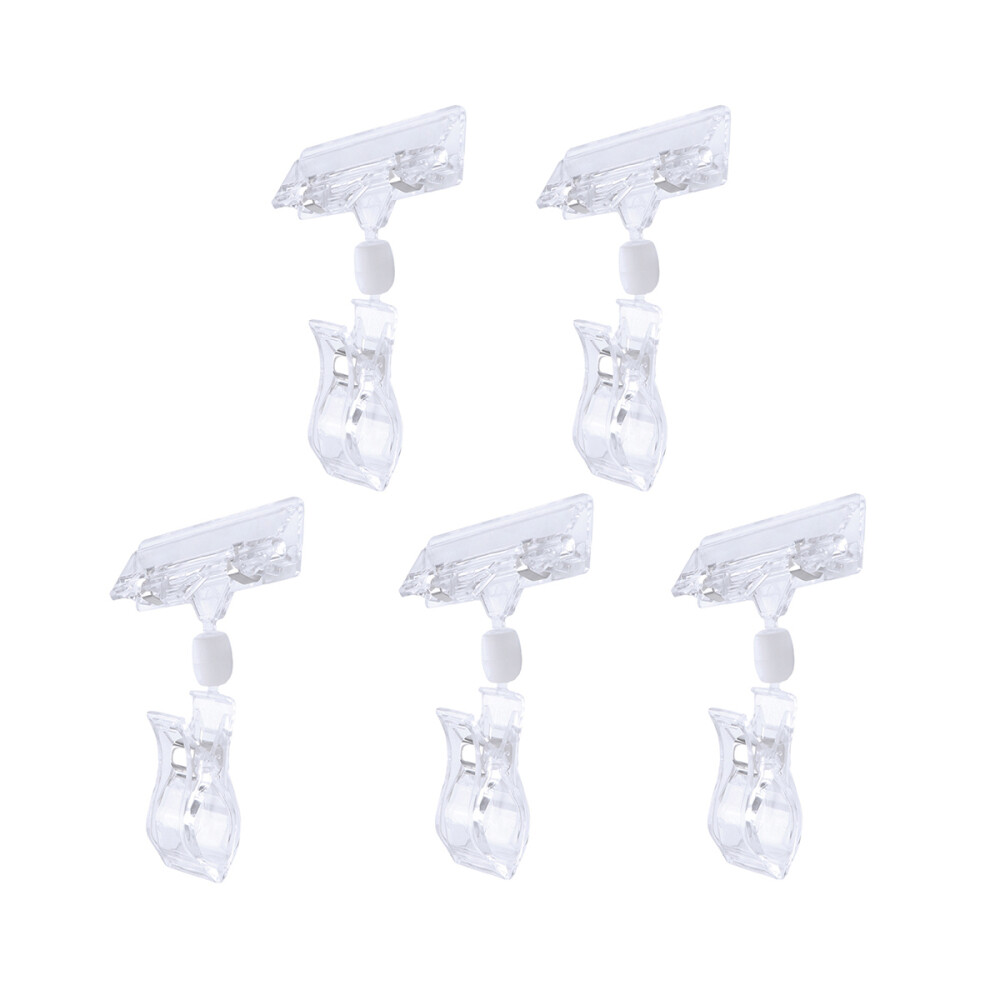 5PCS T-Shaped Durable Label Clip Double Head Crystal Clip Vertical Shake Clip
