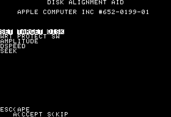 Disk Alignment Aid / 48k Machines / Apple II, IIe, IIc, & IIgs Computers