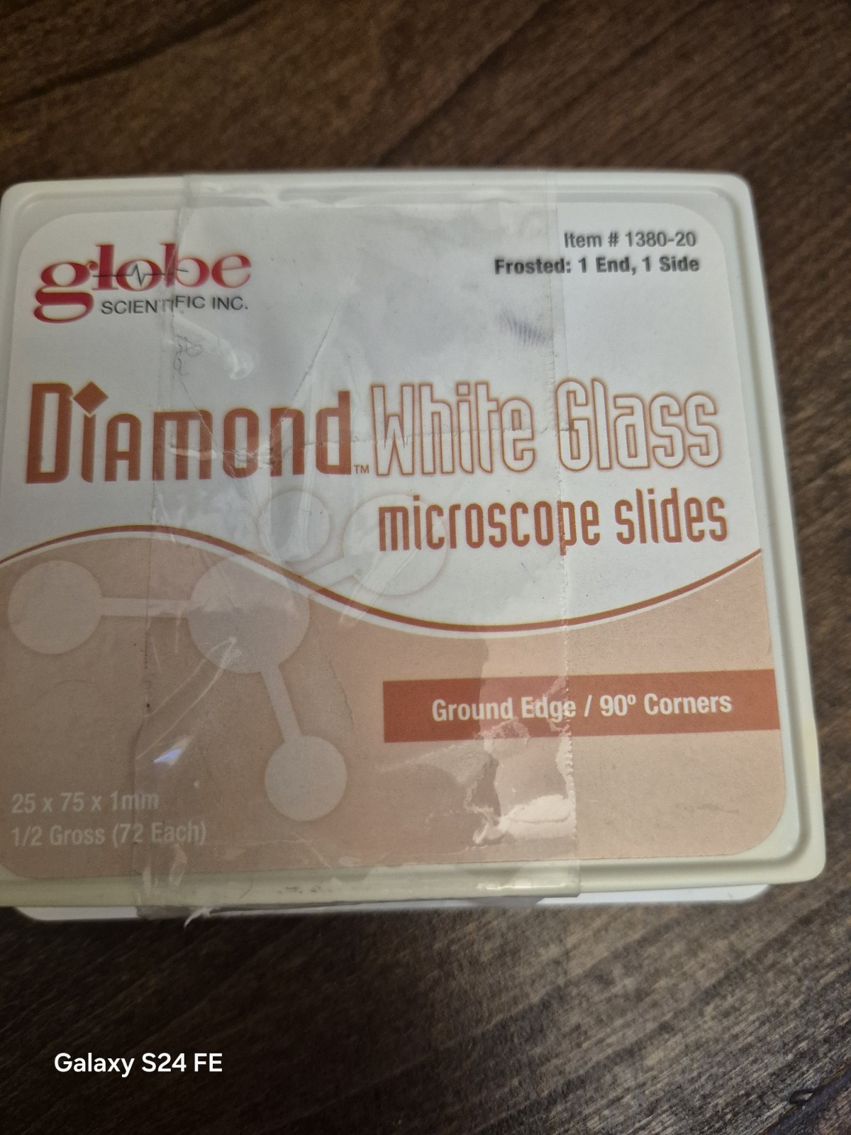 Globe Scientific 1380-30 Diamond White Frosted Microscope Slides NEW Open Box