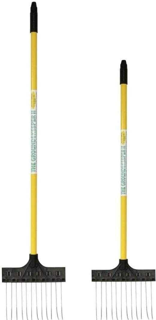 Groundskeeper II Deluxe Shrub Leaf Rake 9.5" w/ Deluxe Spot Rake 9.5" (Bundle)