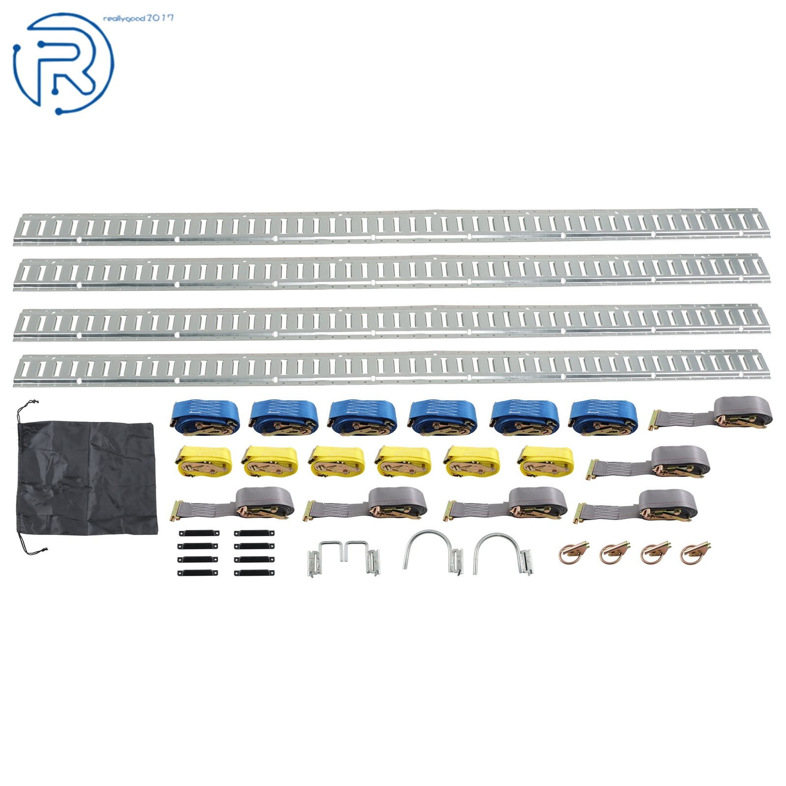 For Vans Trucks 8' E Track Starter Rail System 37 Pcs Horizontal Durable Silver