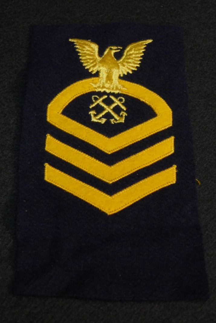 WWII US Navy Chief Petty Officer CPO Boatswain's Mate Gold Chevrons Rate Patch
