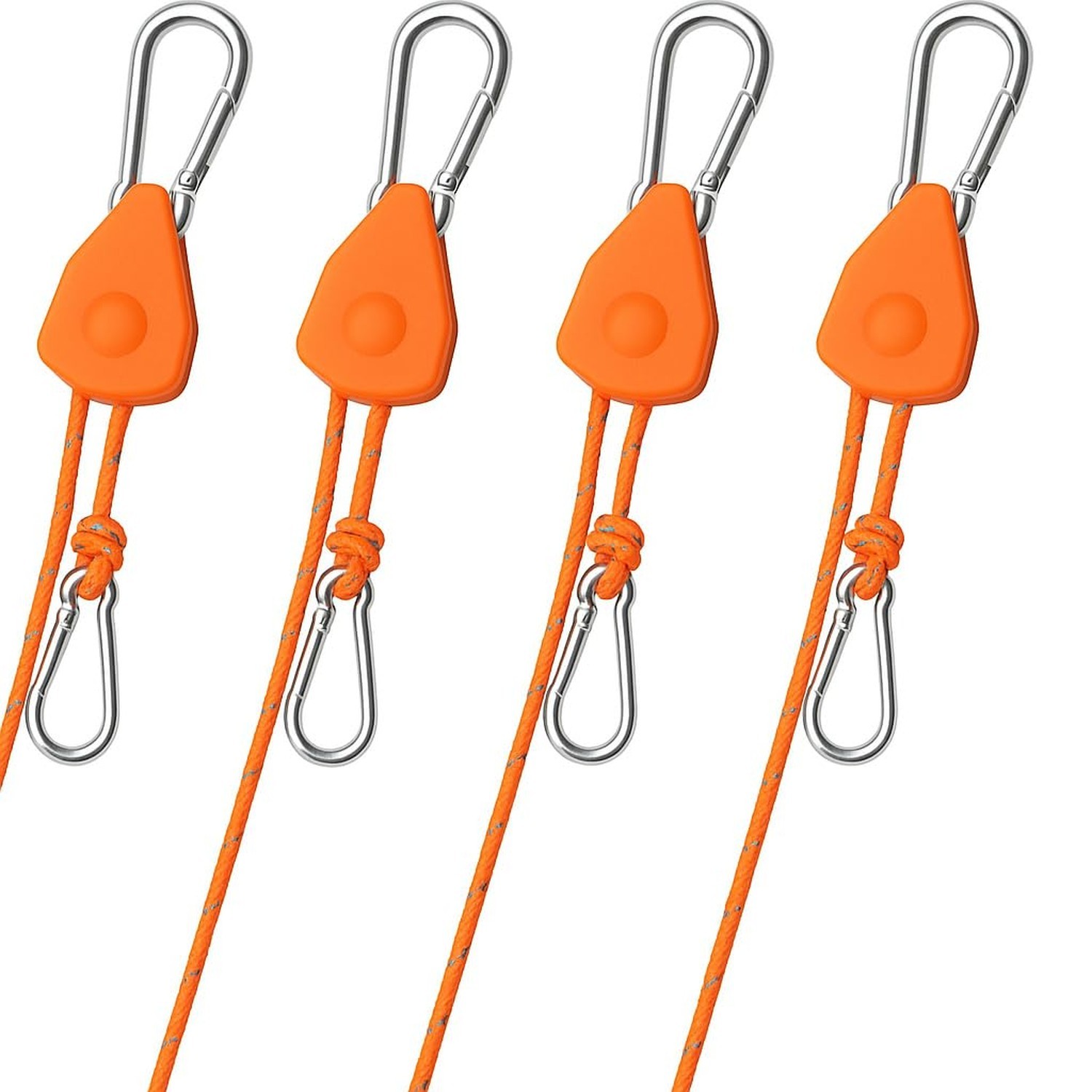 4Pack Retractable Ratchet Tie Down Straps, 13 Ft 1/8” Adjustable Rope Hang