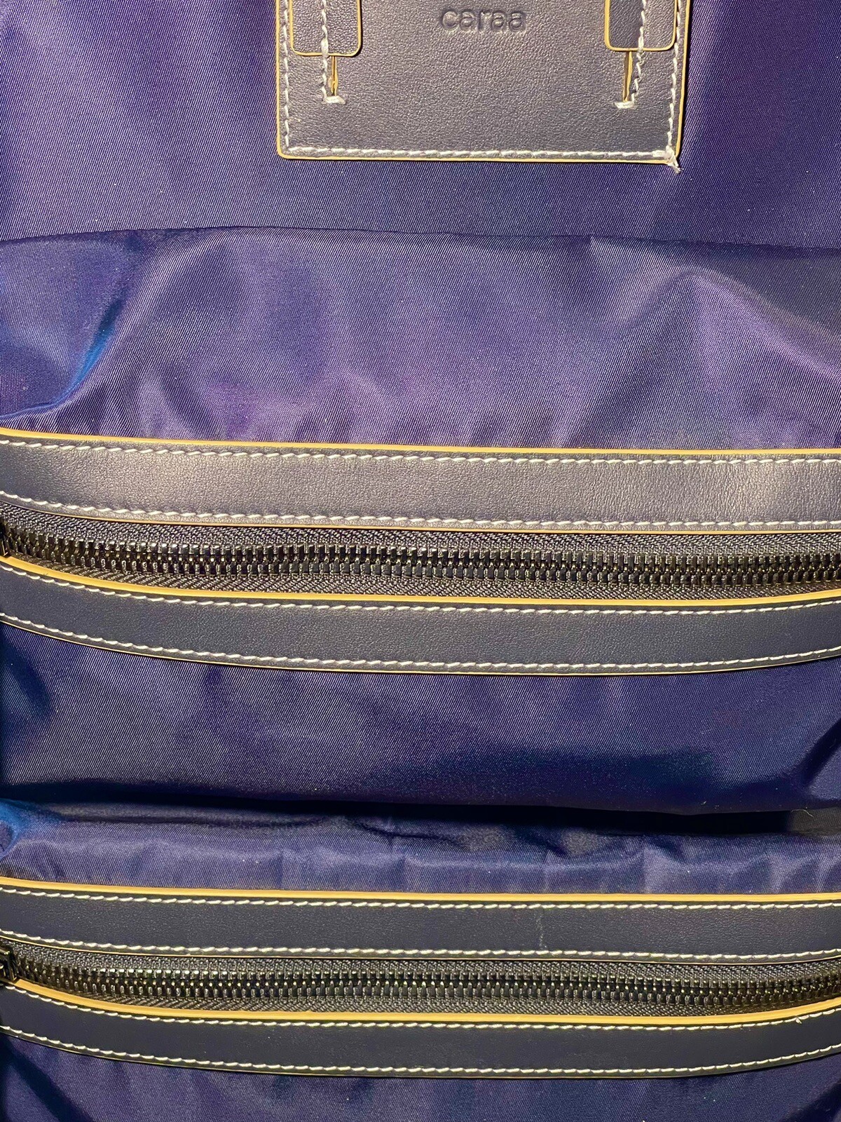 CARAA Apartment Blue Nylon Medium Backpack Zippers Padded Adjustable Straps