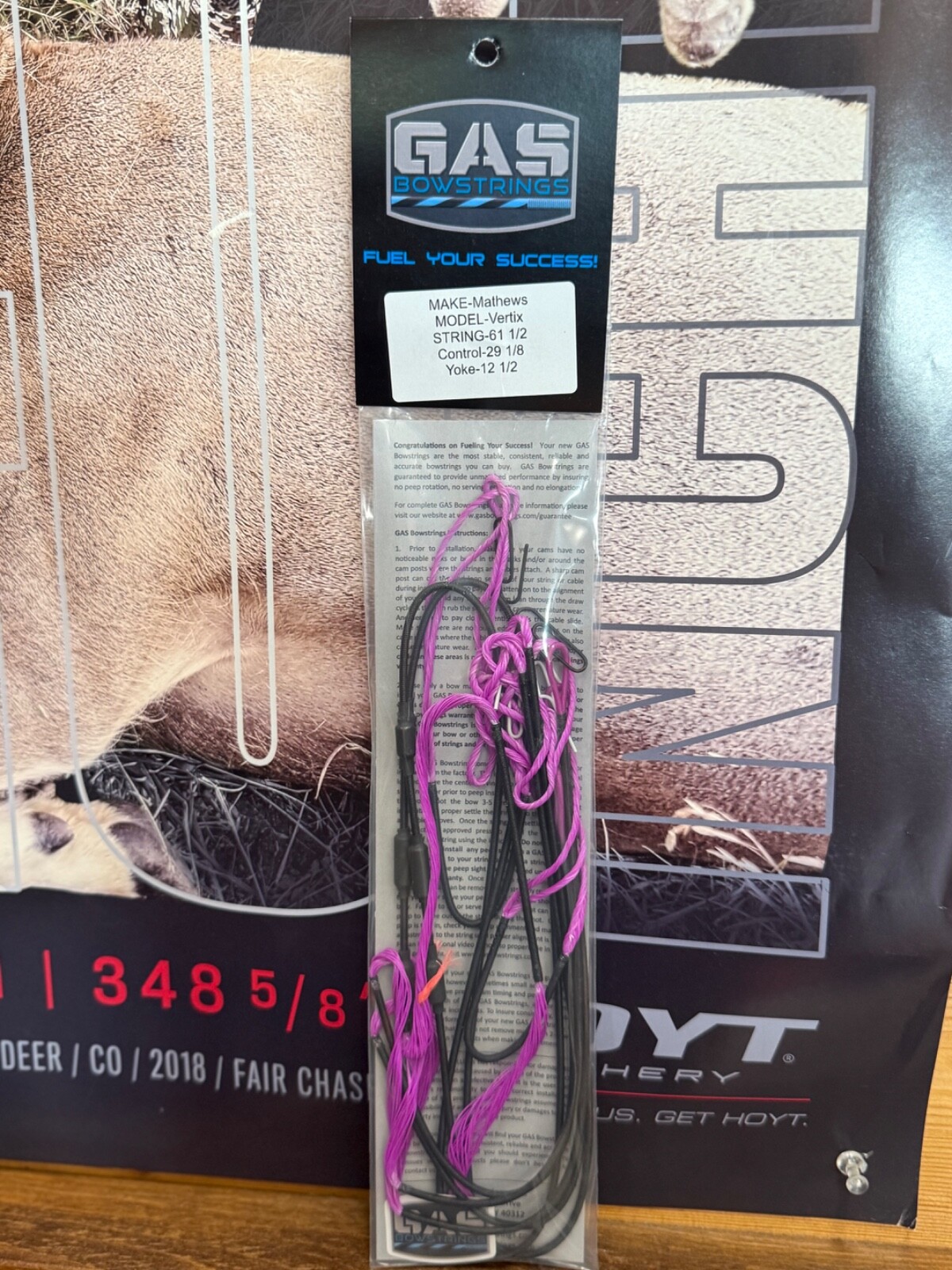 Gas Bowstrings Mathews VERTIX Bowstring And Cable Set W/ Speed Nocks Flo Purple