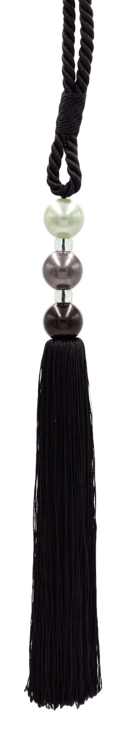 DÉCOPRO Tassel Tieback, Style# TB3BALL9, Color# K9 - Pure Black [Set of 4]