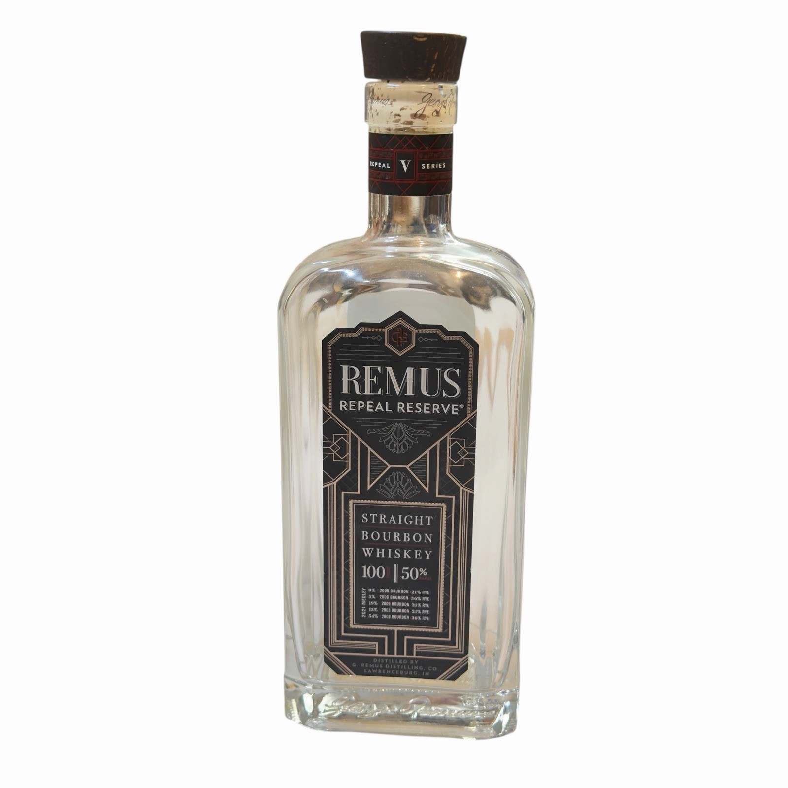 Remus Repeal Reserve RRR Batch 5 (V) MGP Limited Edition Empty Bourbon Bottle