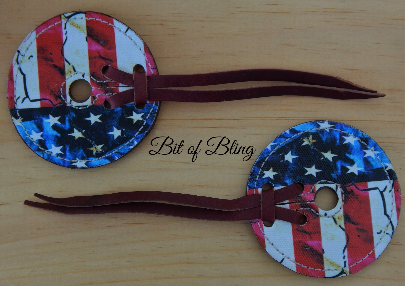 american flag design leather bit guards western horse tack