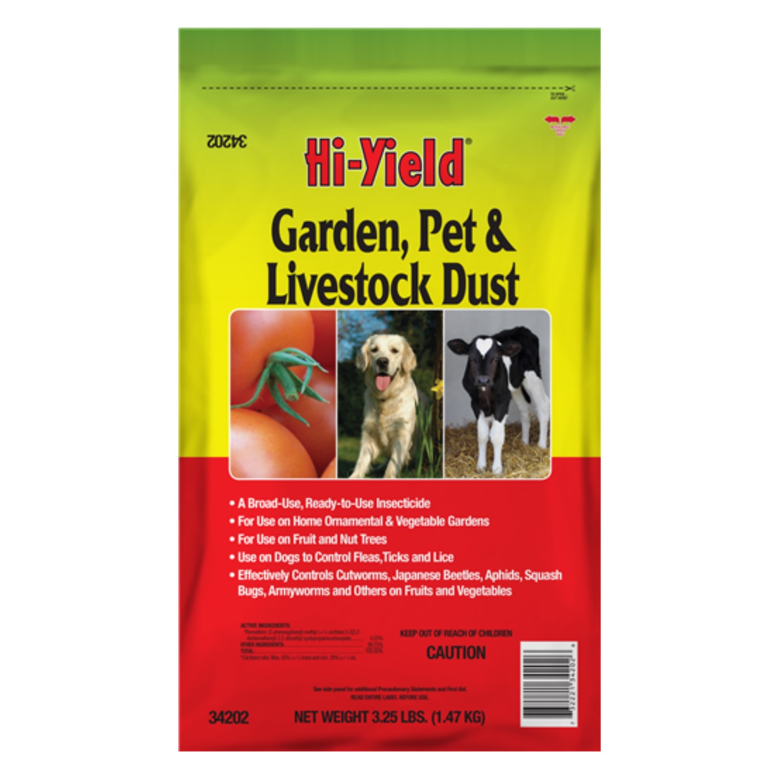Hi-Yield Garden, Pet & Livestock Dust, Broad-Use Insecticide, 3.25lbs