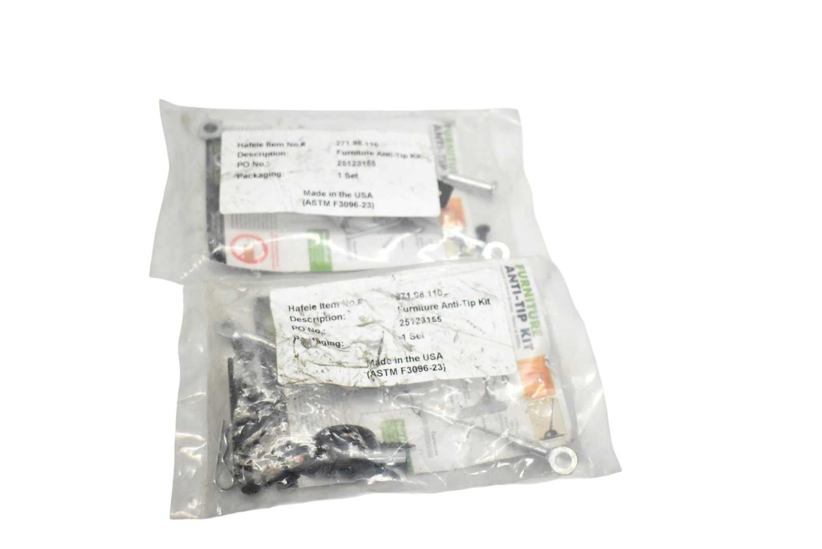 Hangman Furniture Anti-Tip Kit Earthquake Safety 271.98.110 Lot of 2 New Black