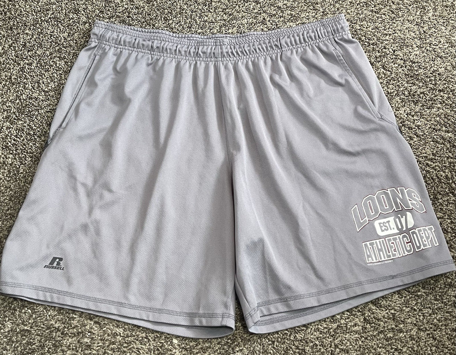 Russell Great Lakes Loons Basketball Shorts Mens Size 3XL Gray Pockets