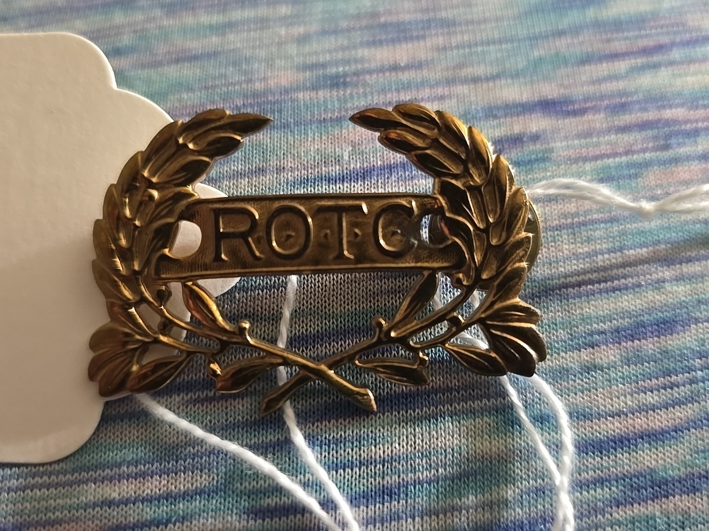 Vintage Original ROTC  Laurel Wreath Brass Pin Pin Back