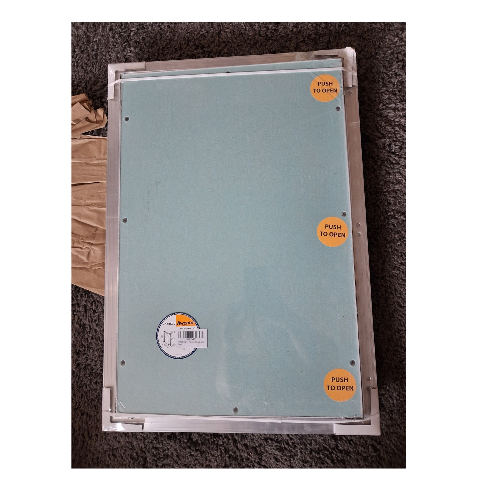 Aventa Inspection Flap Push to Open Green Metal Rectangular for Drywall Walls