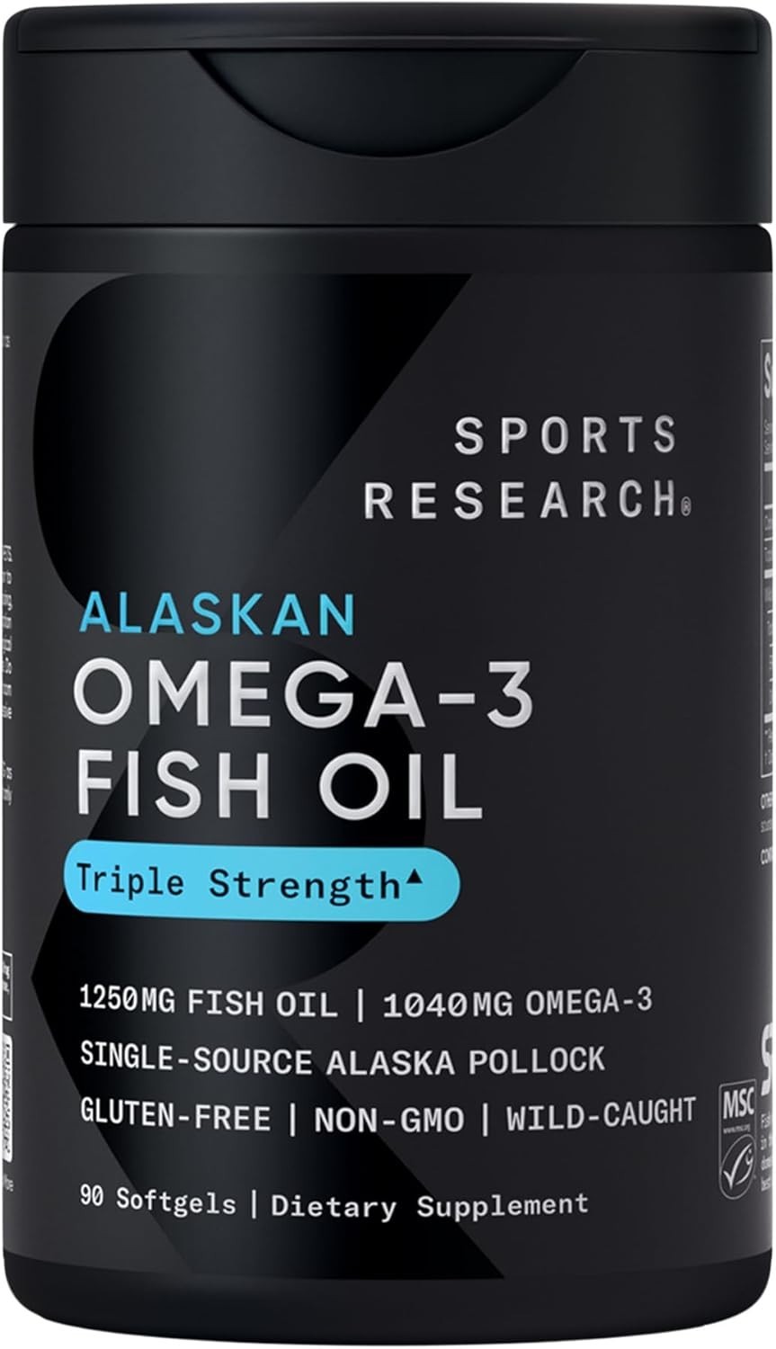 Share Sports Research® Omega-3 Fish Oil 1250mg from Wild Alaska Pollock, 90 CT