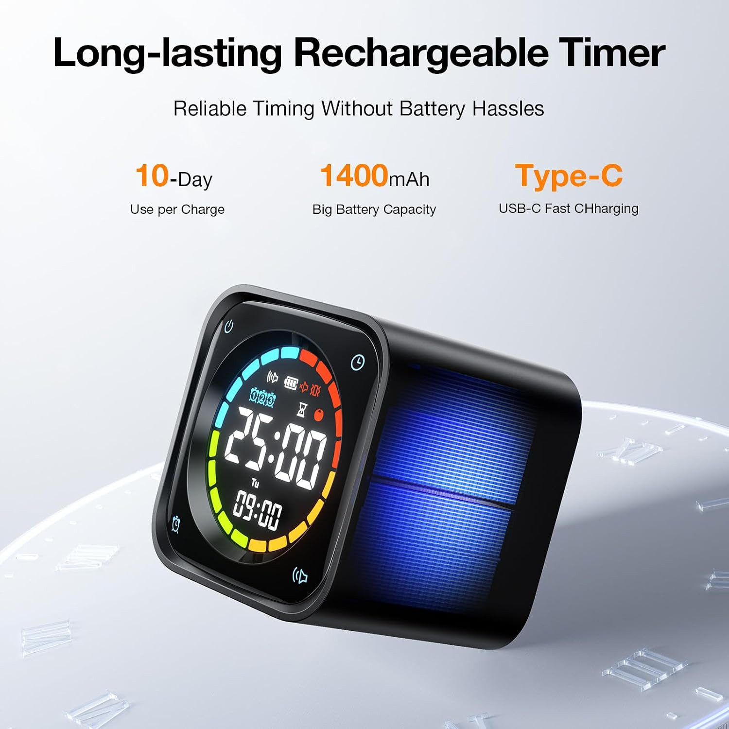 Ticktime TK3 Pomodoro Timer Cube, Productivity Timer, 5/10/30/60 Min Presets