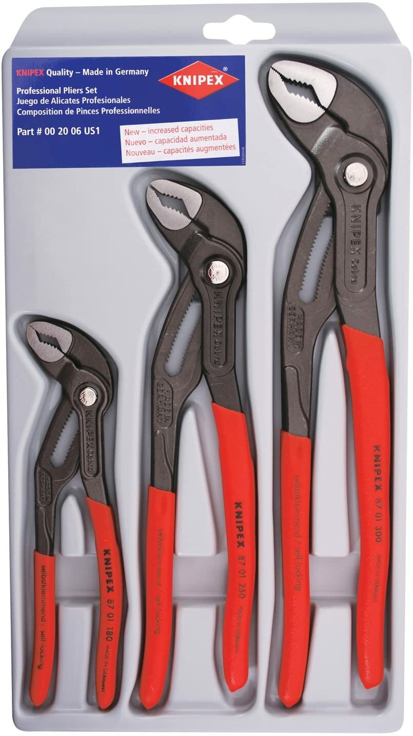 KNIPEX 3 Piece Cobra Water Pump PlierSet KX3X87