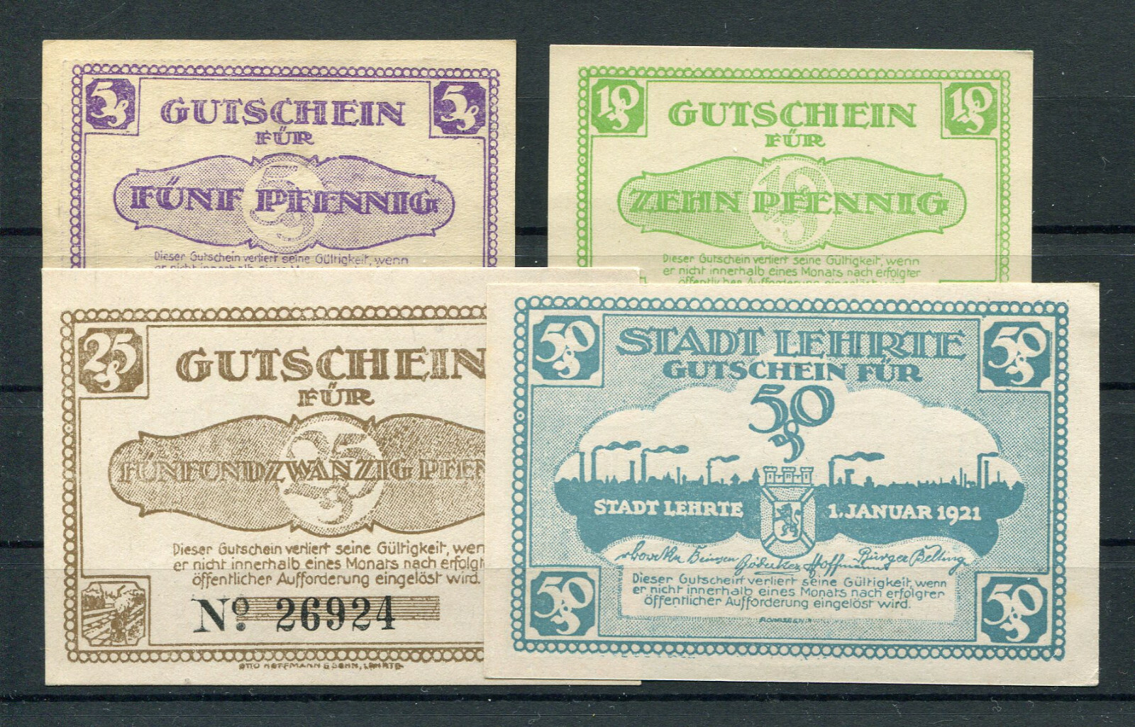 Lehrte 4 Bills Notgeld German Emergency Money 2/17433
