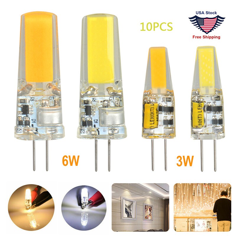 10Pack G4 LED 12V AC/DC COB Light 3W 6W High Quality LED G4 COB Lamp Bulb
