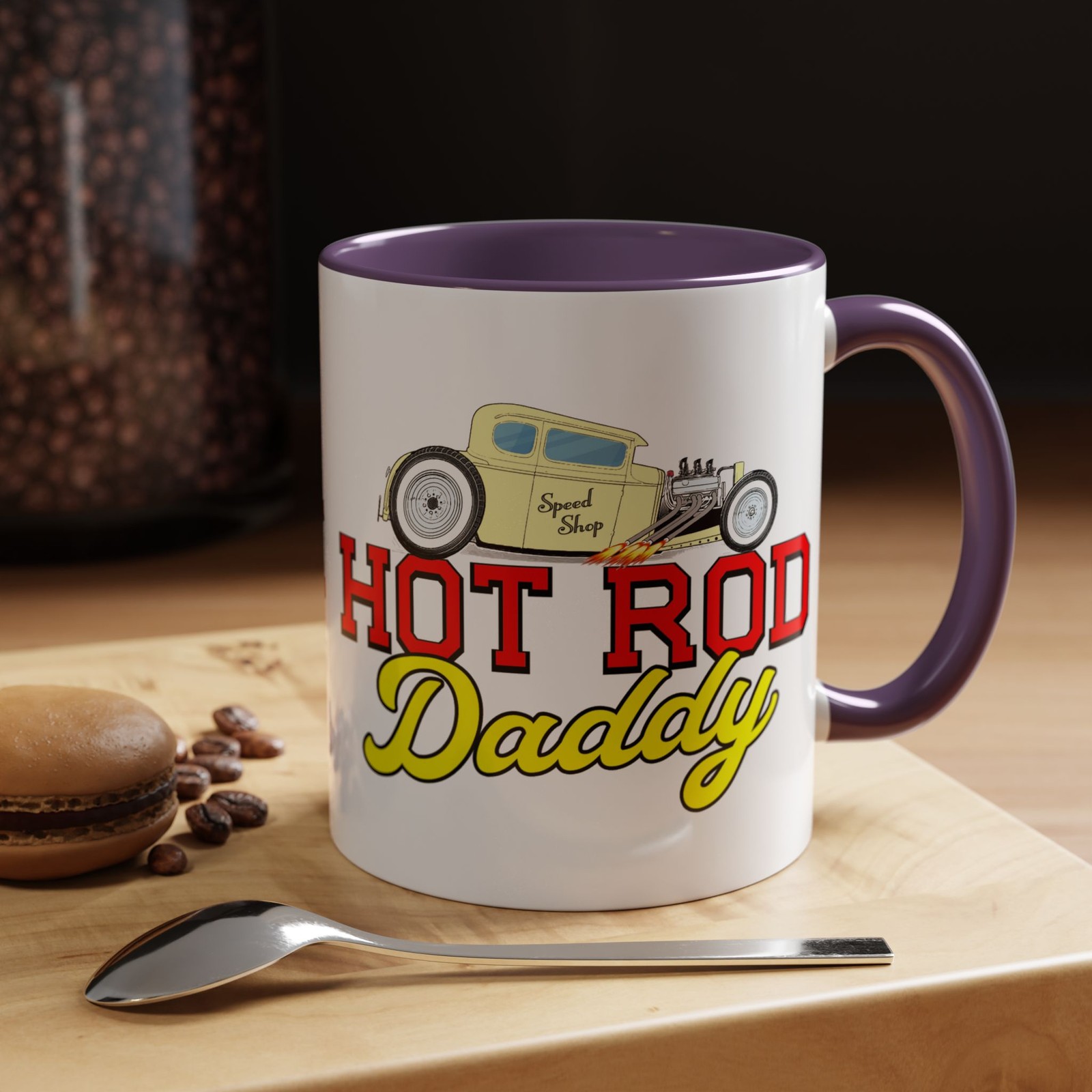 Accent Coffee Mug (11, 15oz), Hot Rod Daddy Speed Shop