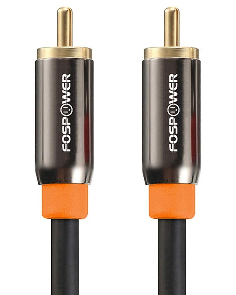 FosPower Digital Audio Coaxial Cable [24K Gold 6 Feet, 1.8 Meters / 6 Feet