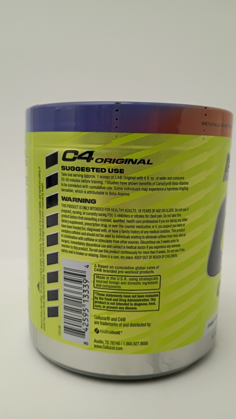 Cellucor C4 Original Pre-Workout 5th Gen Rainbow Blast 30 Servings Exp 10/26