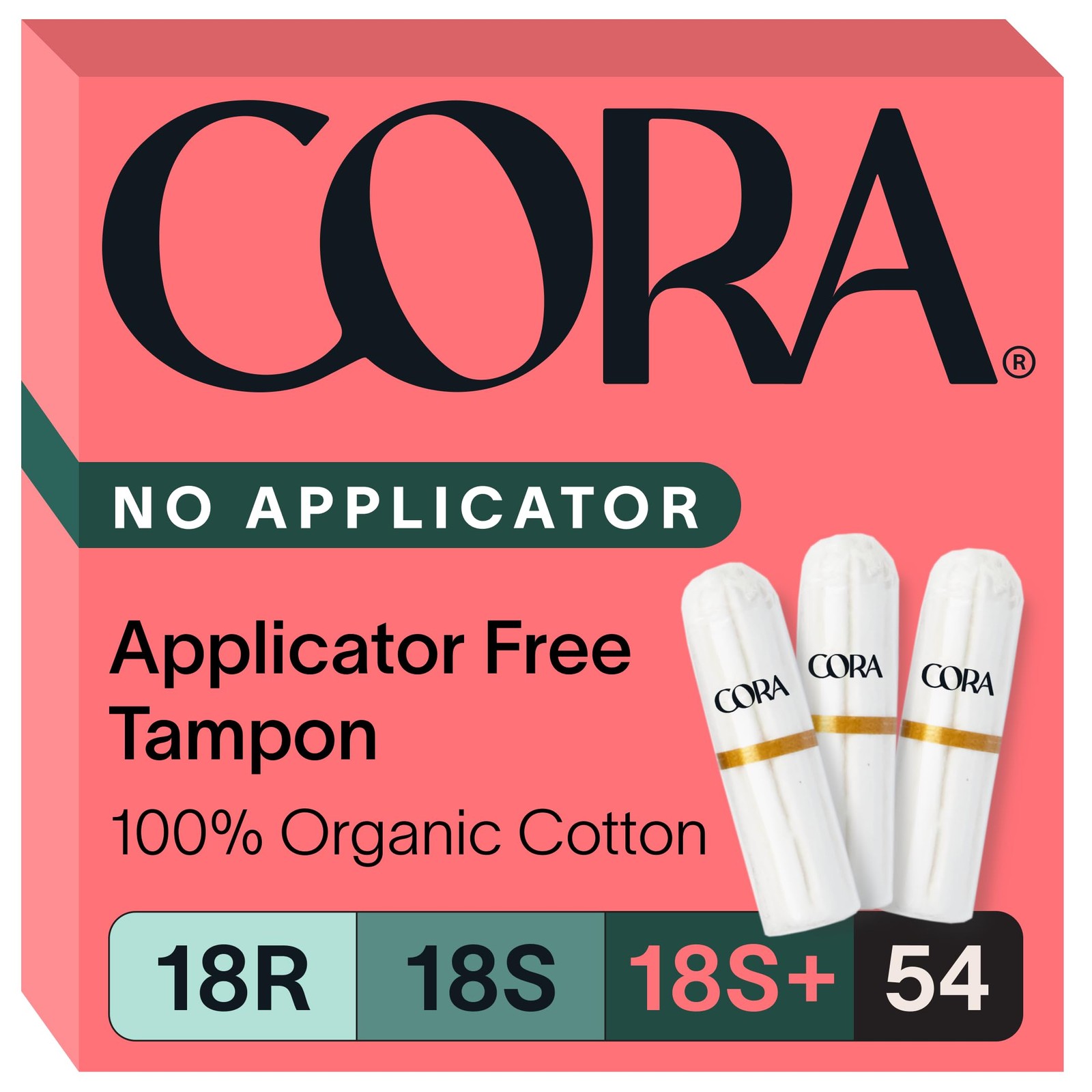Cora Organic Non-Applicator Multipack (18 Regular, 18 Super, 18 Super Plus No...