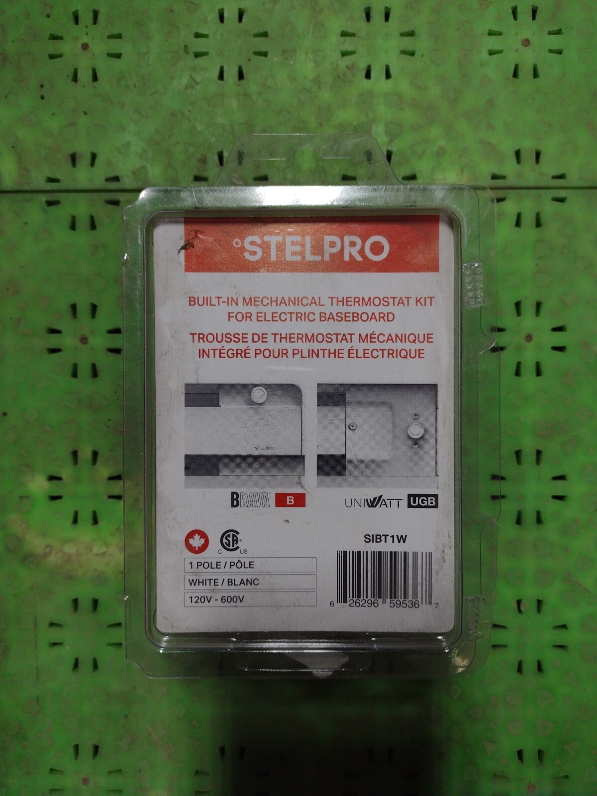 Stelpro Built-in Thermostat Kit  Single Pole 120 600 V  Plastic White SIBT1W