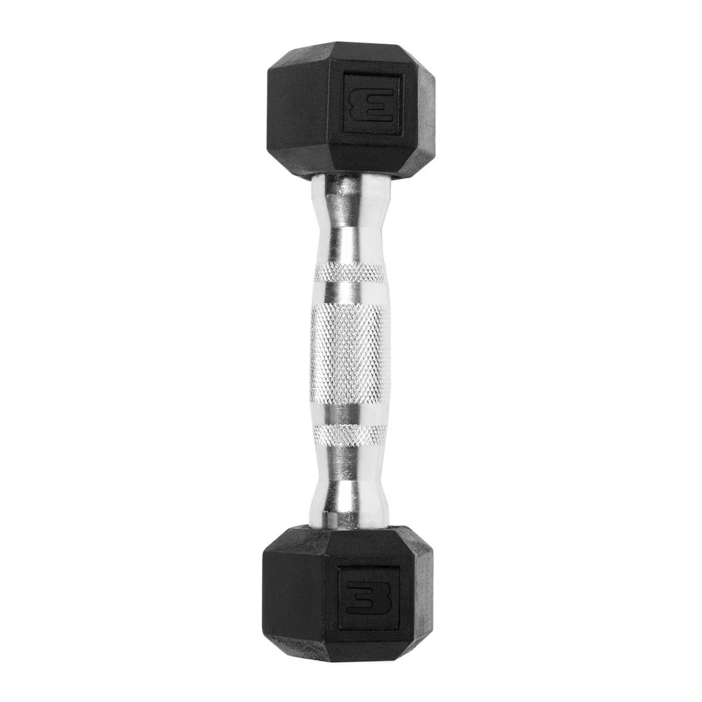 3Lb Single Rubber Hex Dumbbell Strength training Workout Fitness Gym Muscle Home