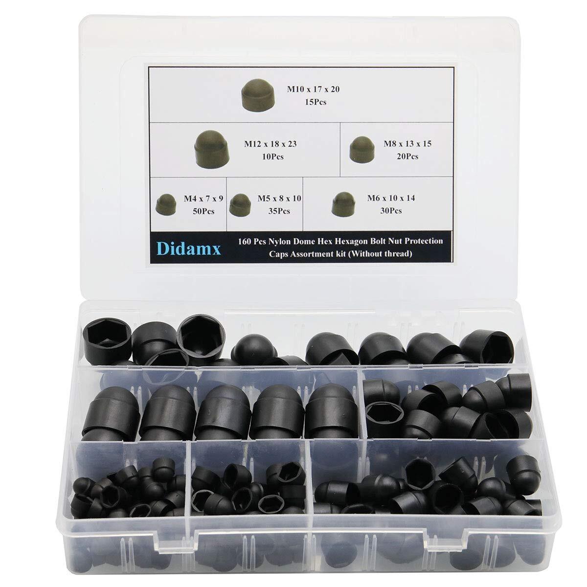 160 Pcs Nylon Dome Hex Hexagon Bolt Nut Protection Caps Cover Hexagon Screws ...