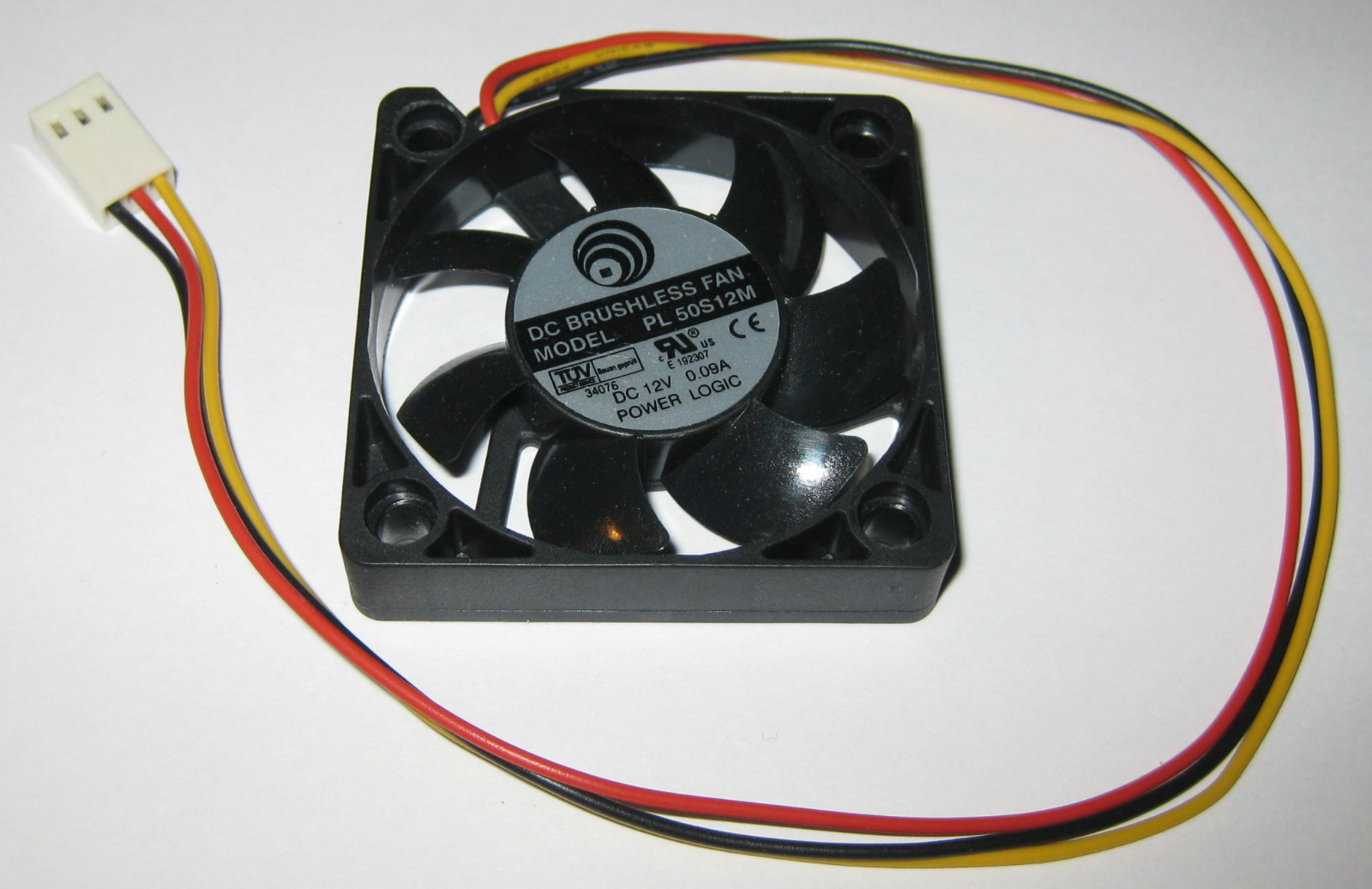 Power Logic 50 mm Fan - 12 V Fan - 5000 RPM - 12 CFM - 3 Pin Plug - PL50S12M