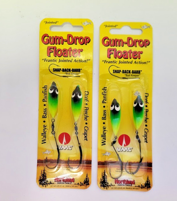 2 New Packs Northland Tackle Soft Gumdrop Jointed Floater PJCH1-22 4pcs Walleye